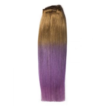 Extensii Clip-On DELUXE Ombre Blond Aluna/Mov pastel