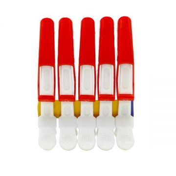 Cleme pentru păr, 5 buc, alb + roșu