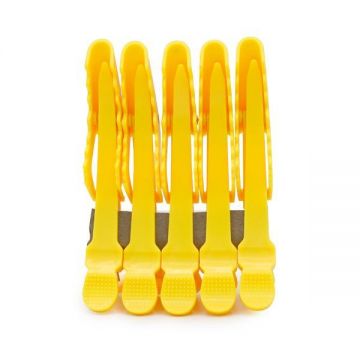 Cleme pentru par, 5 buc, galben