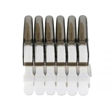 Cleme pentru păr, 6 bucăți, alb+negru