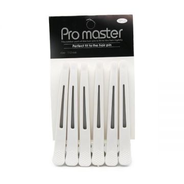 Cleme pentru păr Pro master, 6 buc, alb