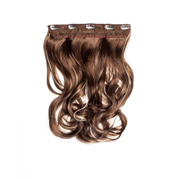 Tresa Clip-On Ondulat Castaniu Cu Suvite