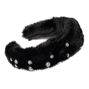 Bentita Aplicatii Perle Blanita Negru