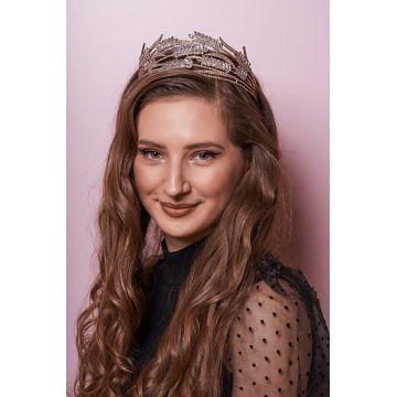 Coronita Tiara Cristale Auriu