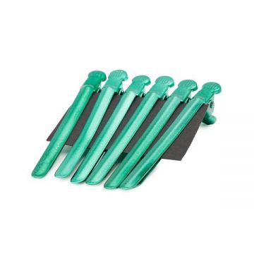 Set 12 bucăți cleme pentru păr, Metal, Verzi