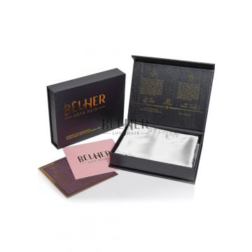 Set 2 Fete de Perna Matase Naturala Mulberry, 22 Momme, 6A, Ivory, Cutie Cadou